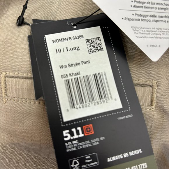 5.11 Tactical Khaki Stryke Covert Cargo Capris Womens Size 10L NWT - Picture 15 of 15